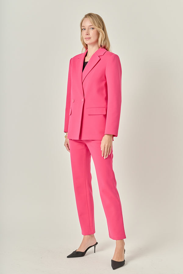 English Factory Double-breasted Knit Blazer FUCHSIA