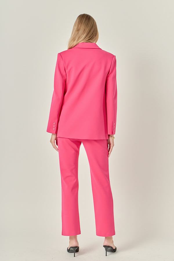 English Factory Double-breasted Knit Blazer FUCHSIA