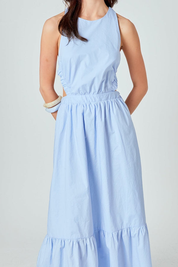 English Factory Elastic Detail Sleeveless Dress POWDER BLUE