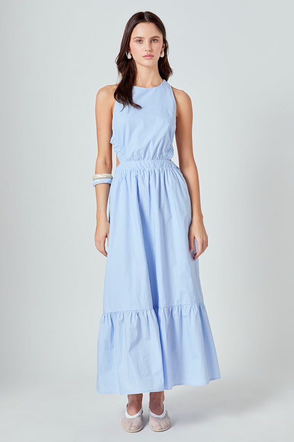 english factory Elastic Detail Sleeveless Dress POWDER BLUE