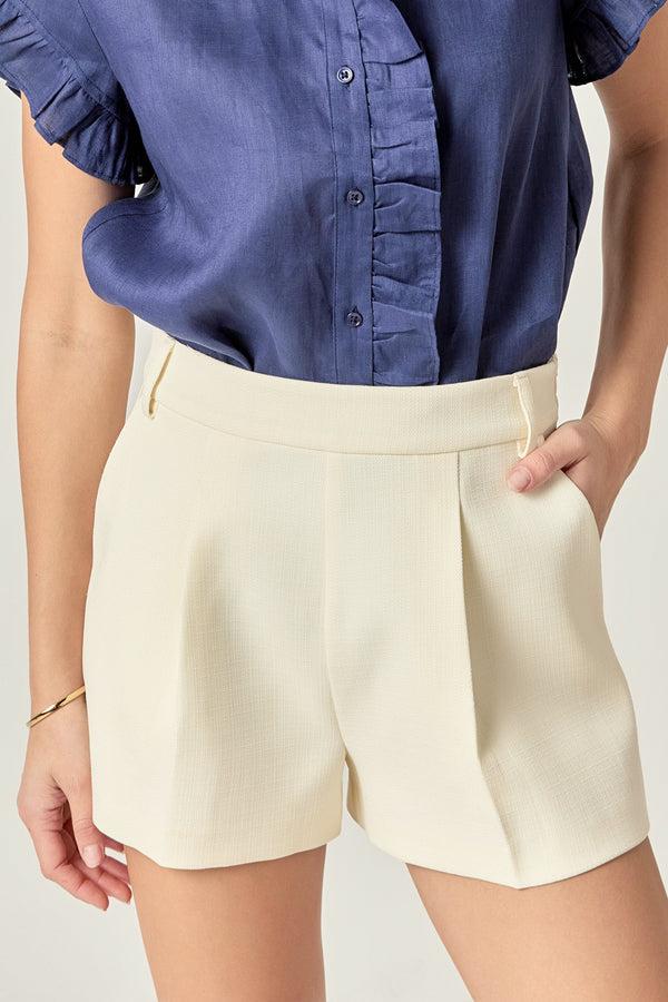English Factory Emmeline Tuck Detailed Shorts CREAM