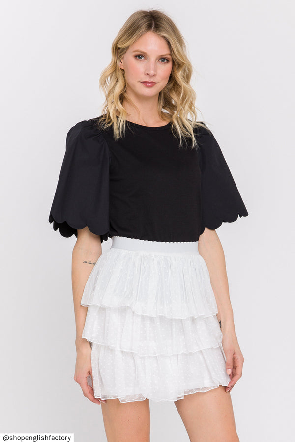 English Factory 3 Tiered Ruffled Mini Dress WHITE