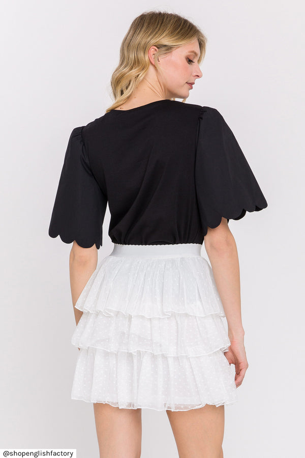 English Factory 3 Tiered Ruffled Mini Dress WHITE