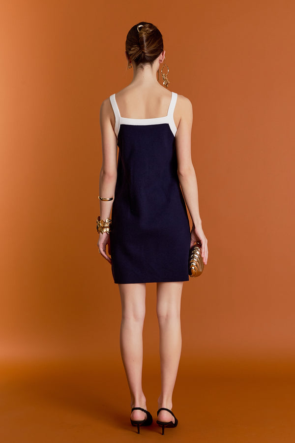 English Factory Alice Knit Mini Dress NAVY/WHITE