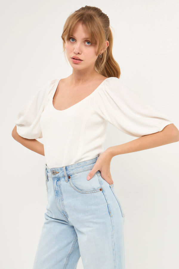 English Factory All Knitdown Top WHITE