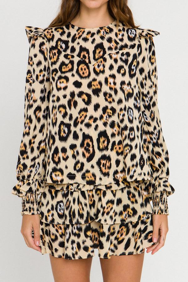 English Factory Animal Print Blouse MULTI