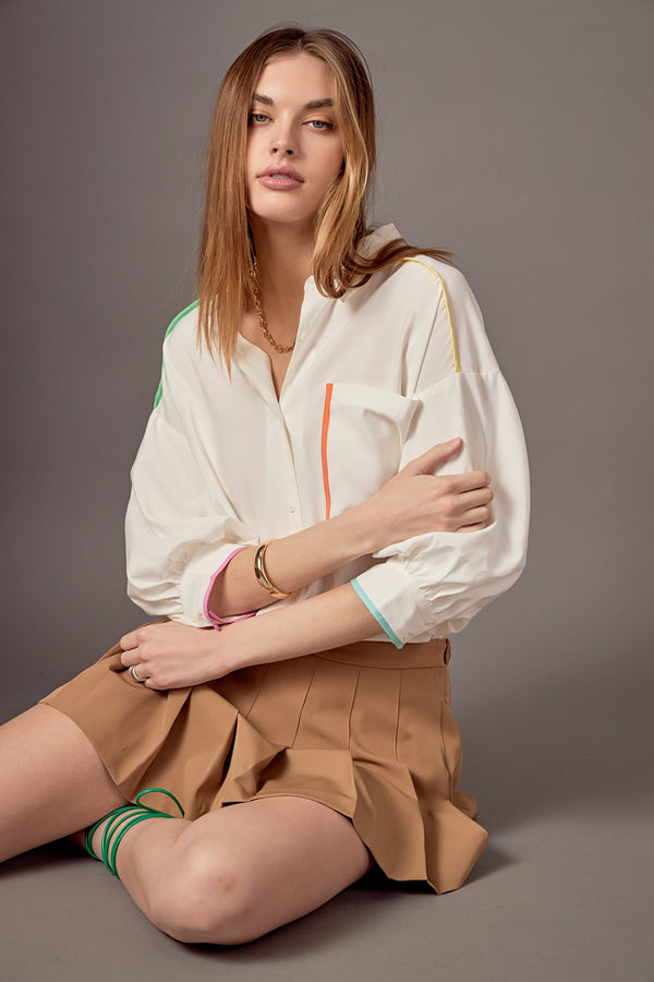 english factory Anne Colorblock Shirt MULTI