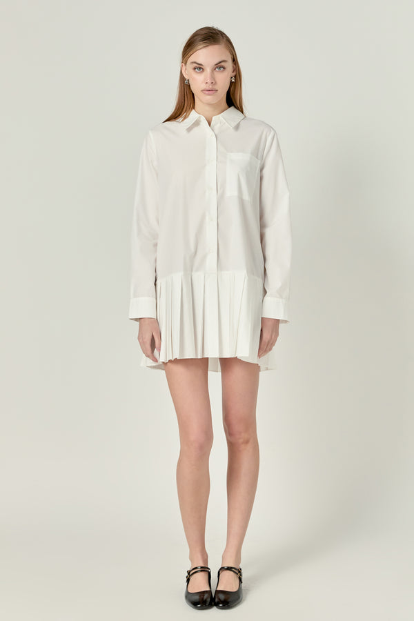 english factory Anne Shirt Dress WHITE