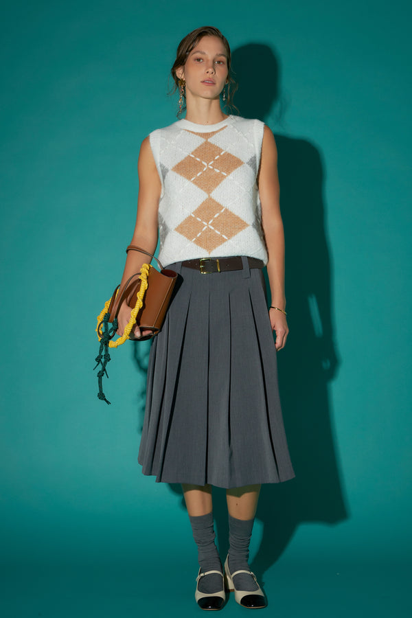 english factory Argyle Knit Vest WHITE