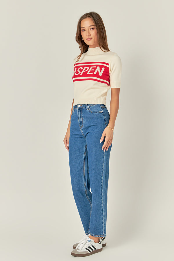 English Factory Aspen Sweater CREAM/RED