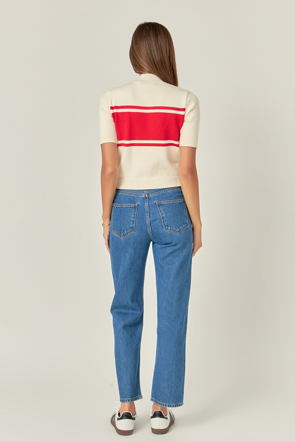 English Factory Aspen Sweater CREAM/RED