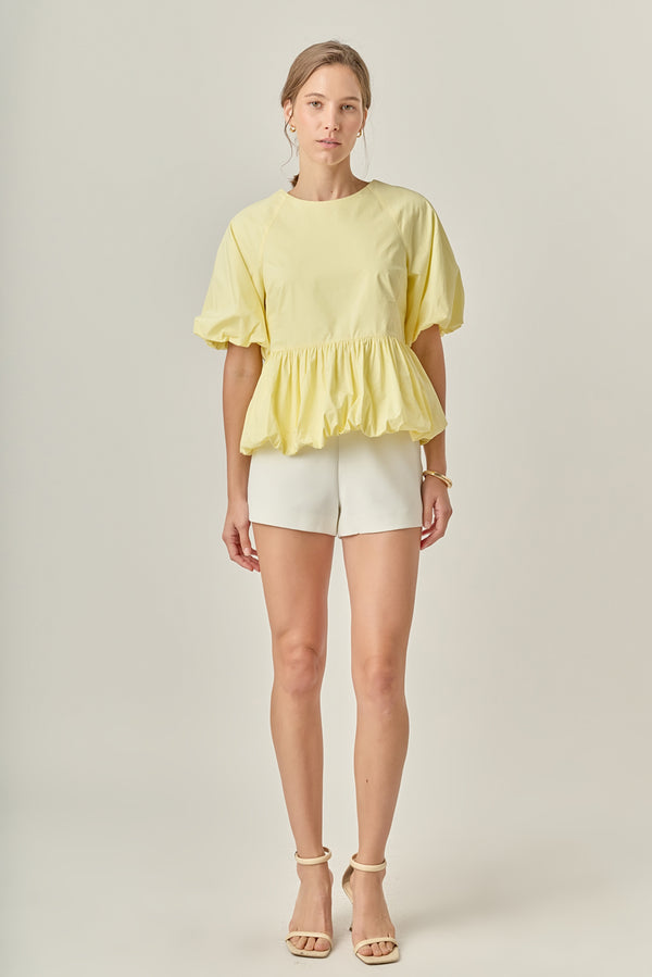 english factory Balloon Poplin Top YELLOW