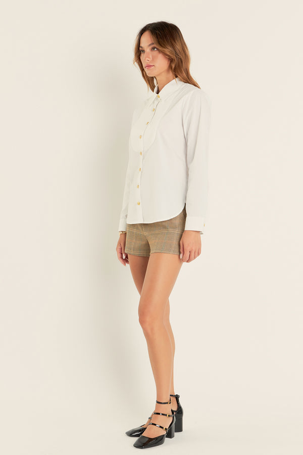 English Factory Bib Collar Detailed Shirt WHITE