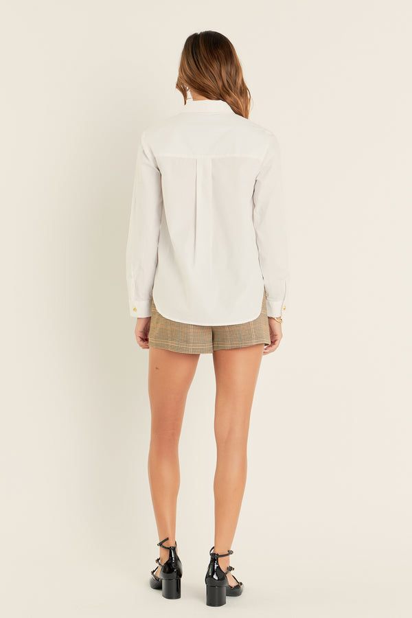 English Factory Bib Collar Detailed Shirt WHITE