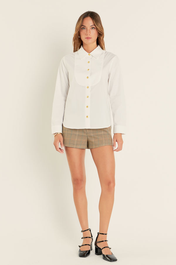 english factory Bib Collar Detailed Shirt WHITE