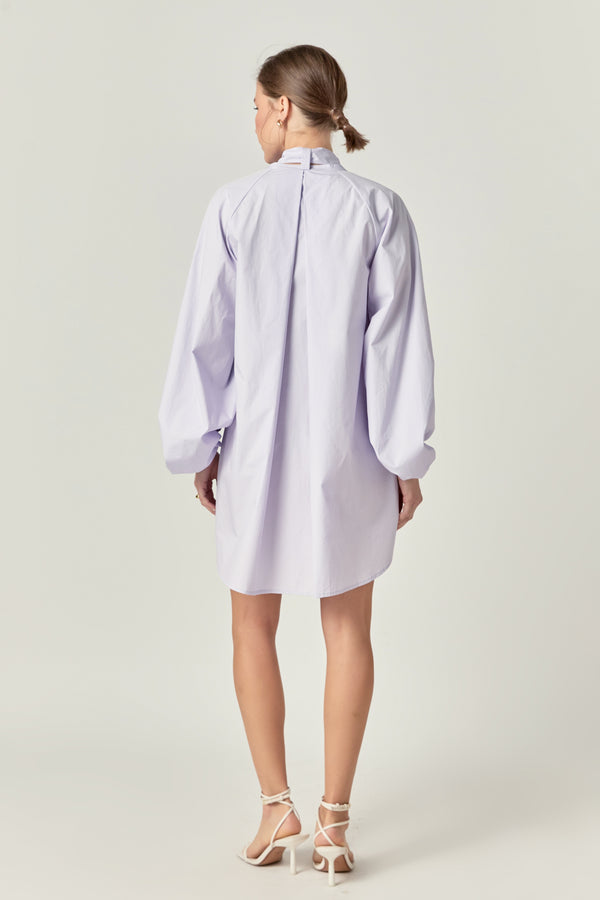 English Factory Billow Belted Mini Dress LILAC