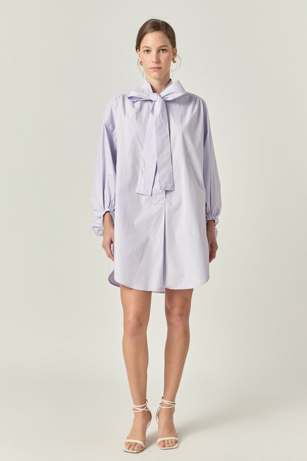 english factory Billow Belted Mini Dress LILAC