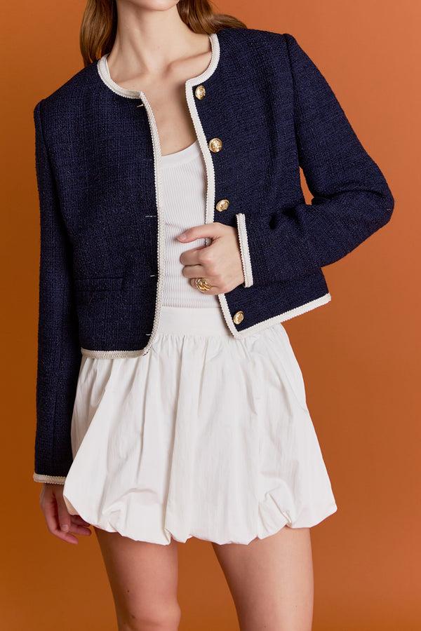 English Factory Blair Tweed Jacket NAVY