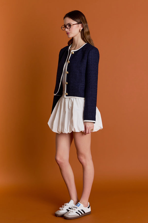 English Factory Blair Tweed Jacket NAVY