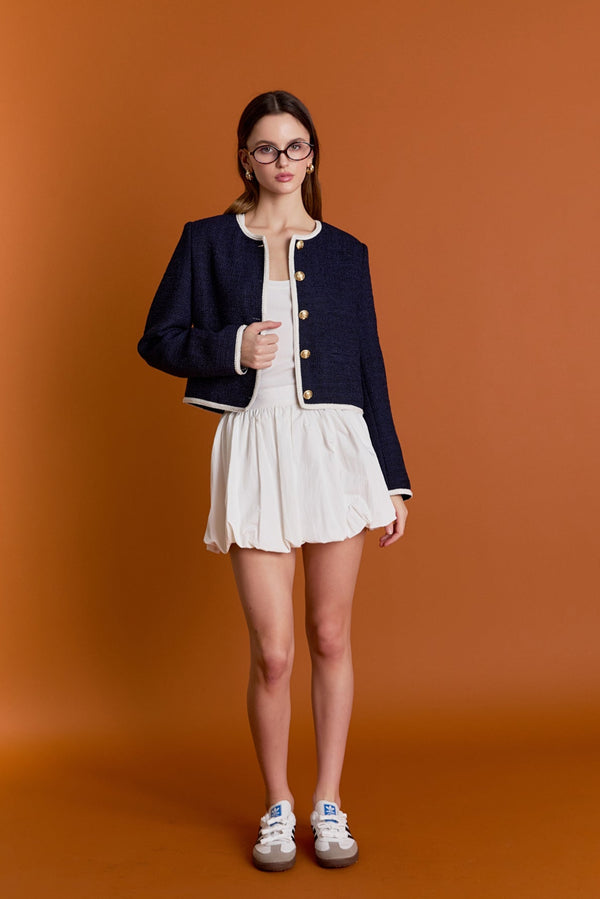 english factory Blair Tweed Jacket NAVY