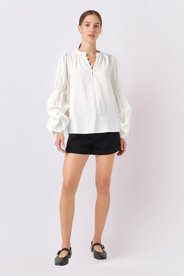 english factory Blouson Sleeve Blouse WHITE