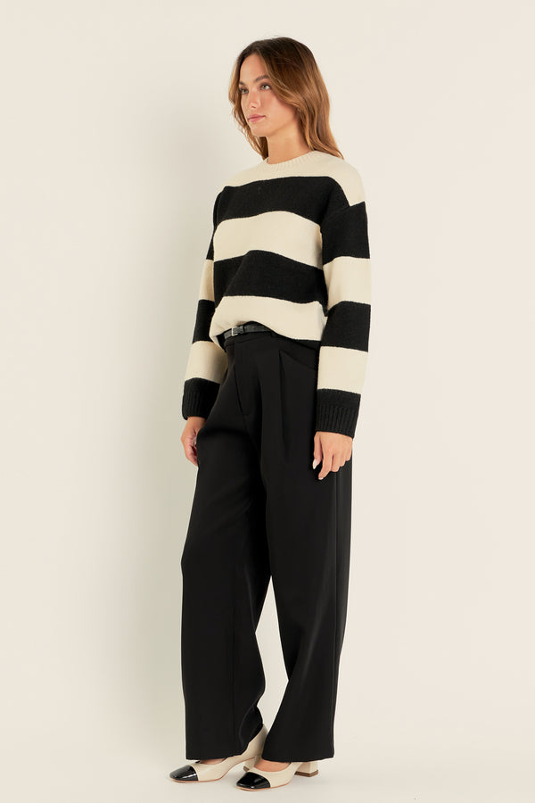 English Factory Bold Stripe Knit CREAM/BLACK