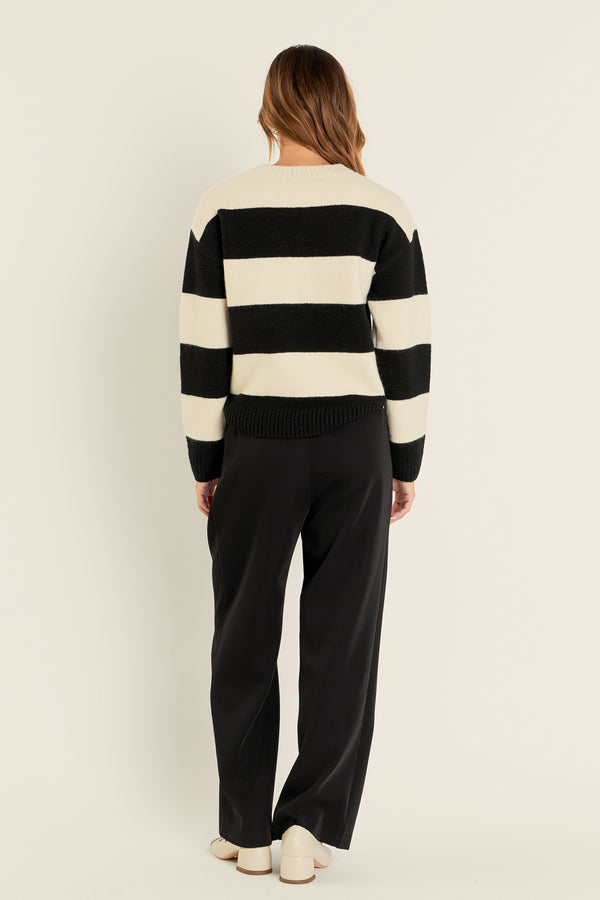 English Factory Bold Stripe Knit CREAM/BLACK