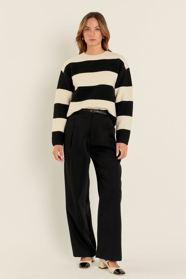 english factory Bold Stripe Knit CREAM/BLACK