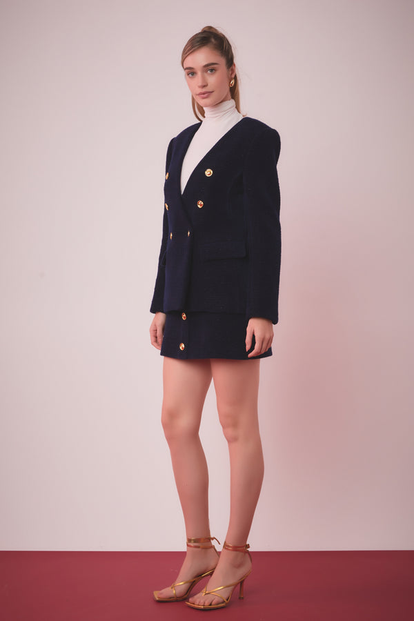 english factory Boucle Mini Skirt NAVY