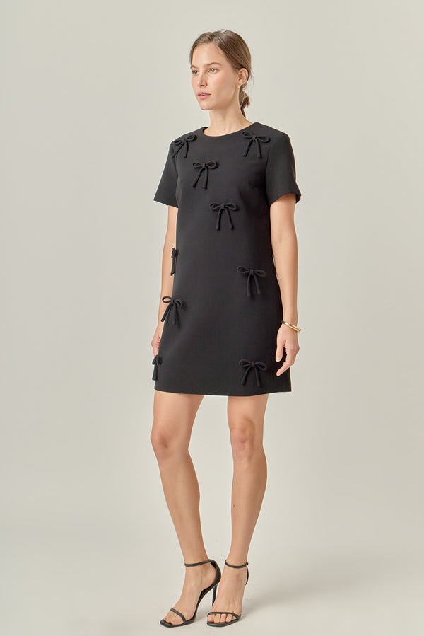 English Factory Bow Detailed Mini Dress BLACK