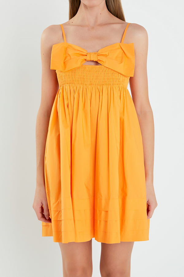 English Factory Bow Mini Dress ORANGE