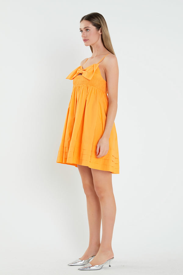 English Factory Bow Mini Dress ORANGE