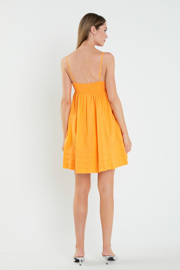 English Factory Bow Mini Dress ORANGE