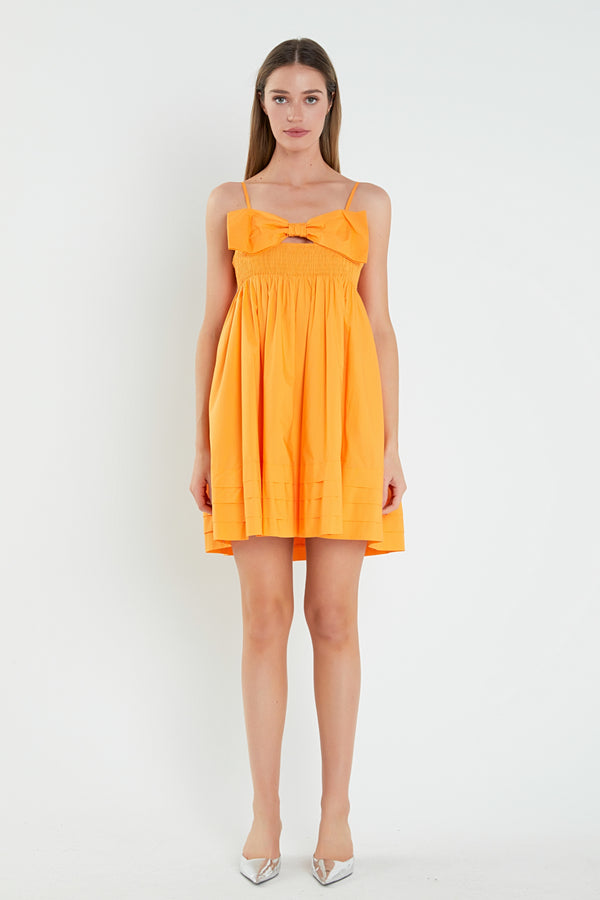 english factory Bow Mini Dress ORANGE