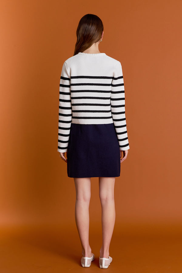 English Factory Braided Stripe Cardigan OFF WHITE