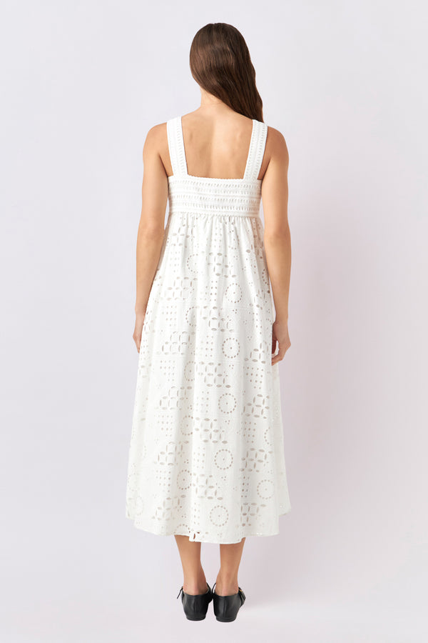 English Factory Broderie Anglaise Maxi Dress WHITE