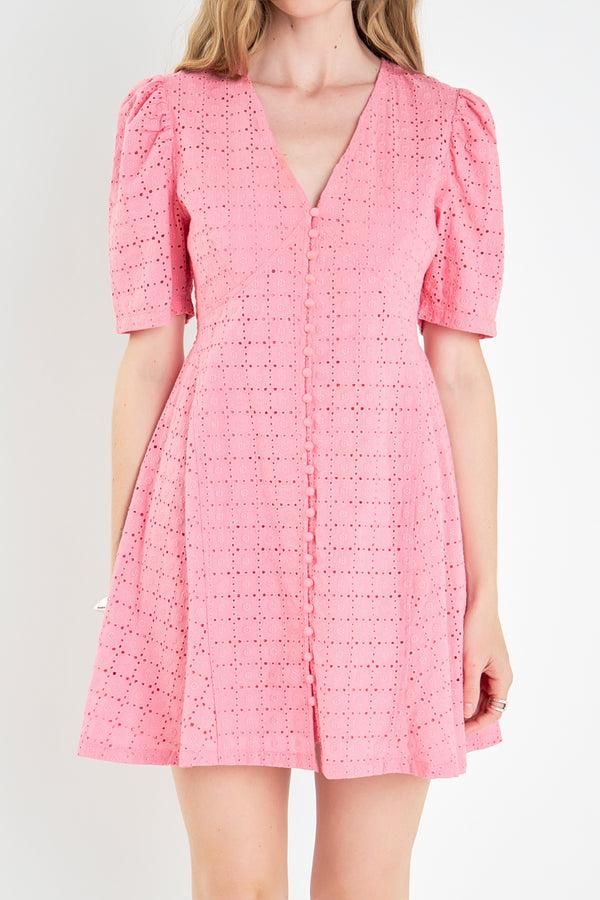 English Factory Broderie Lace Dress PINK