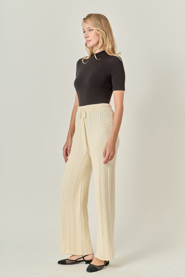 English Factory Cable Knit Long Pants IVORY