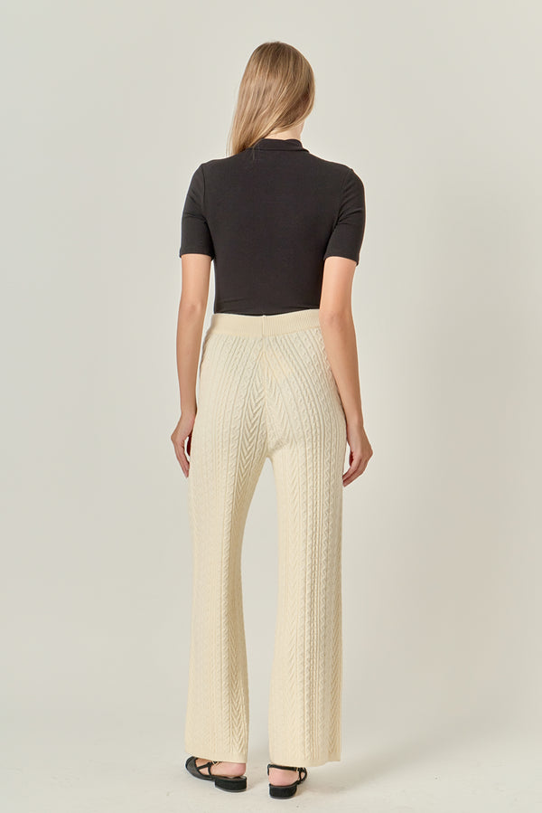English Factory Cable Knit Long Pants IVORY