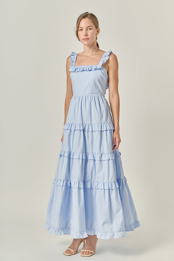 English Factory Celeste Ruffle Dress POWDER BLUE
