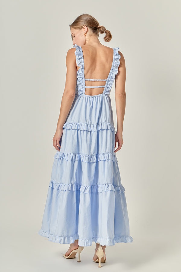 English Factory Celeste Ruffle Dress POWDER BLUE