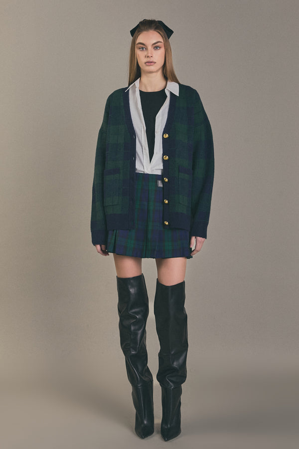 English Factory Check Skort GREEN MULTI