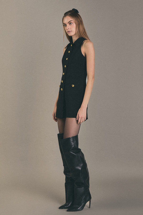 English Factory Collar Romper BLACK