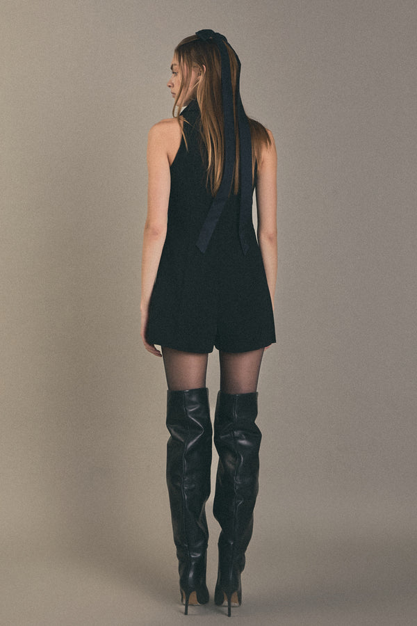 English Factory Collar Romper BLACK