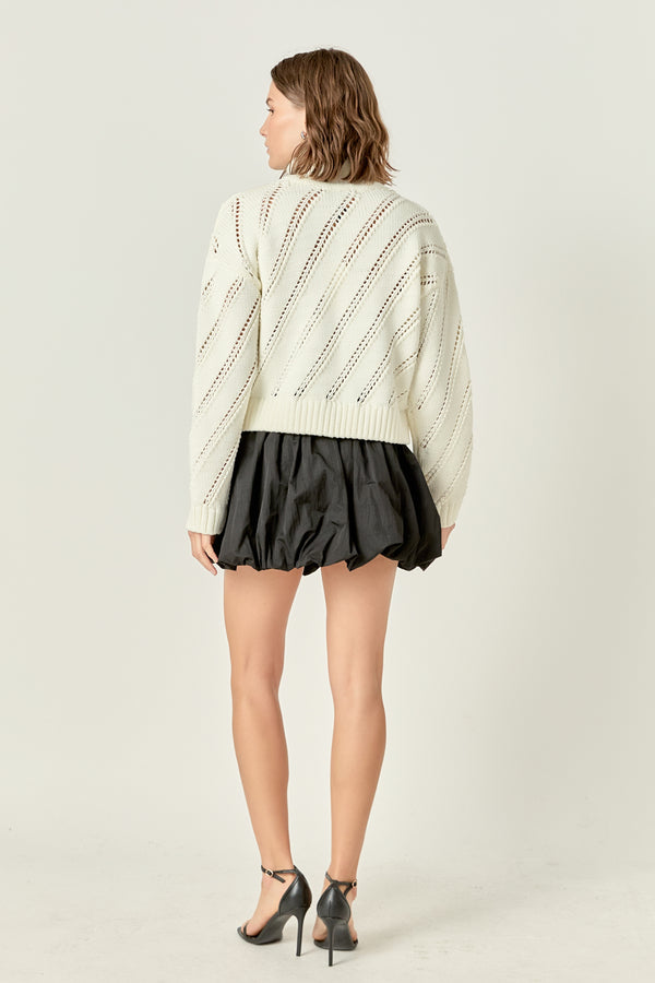 English Factory Collar Zip Up Knit WHITE