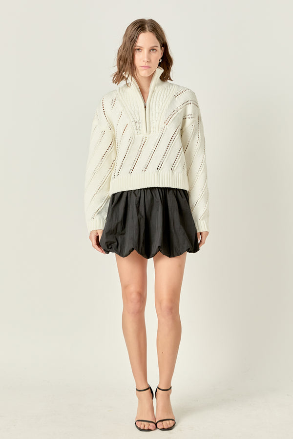 english factory Collar Zip Up Knit WHITE