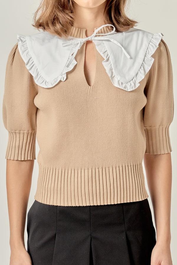English Factory Collared Knit Sweater CAMEL