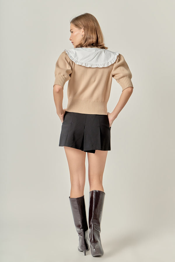 English Factory Collared Knit Sweater CAMEL