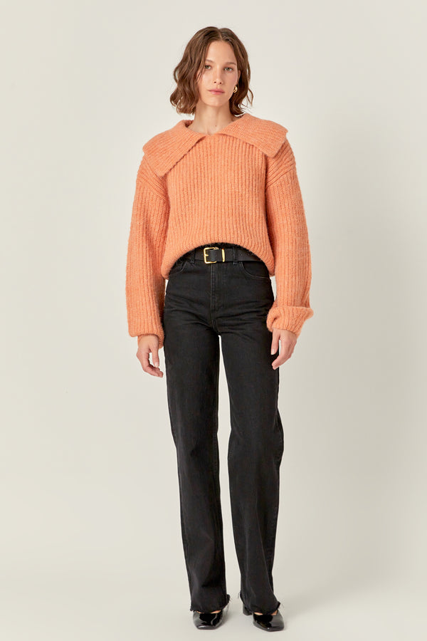 english factory Collared Rib Chunky Sweater PEACH