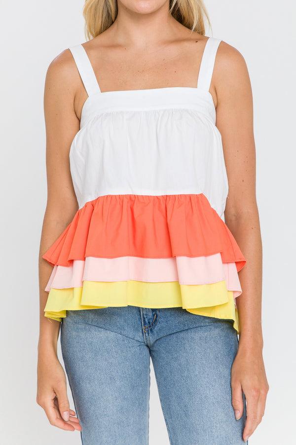 English Factory Color Block 3 Tiers Top MULTI